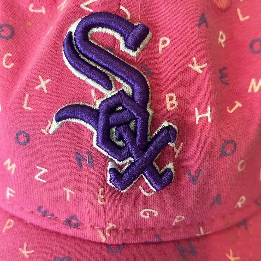 Pink alphabet girls Chicago White Sox kids toddler fitted baseball cap hat